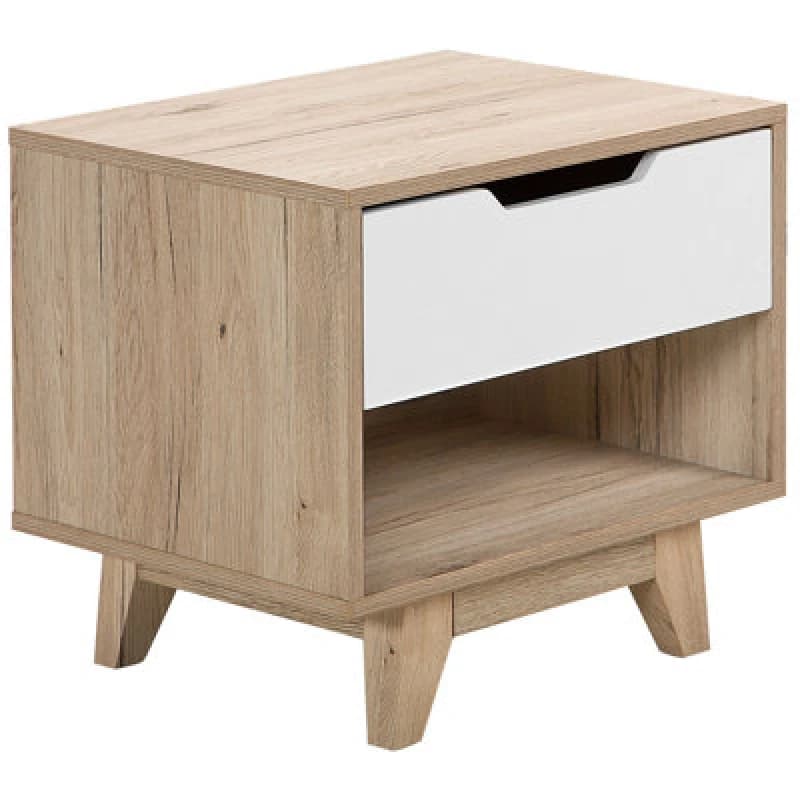 Beliani 1 Drawer Bedside Table Spencer White