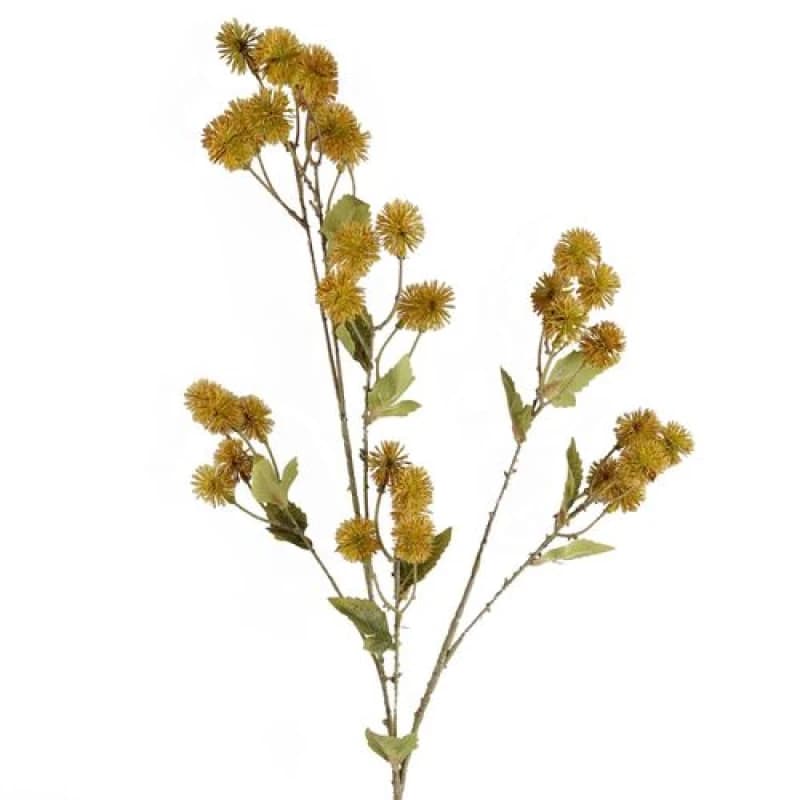 Leaf 85cm Craspedia Stem Yellow Artificial