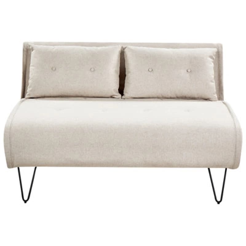 Beliani Sofa Bed 2 Seater Vestfold Fabric Light Beige