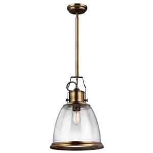 1 Light Large Dome Ceiling Pendant Brass, E27