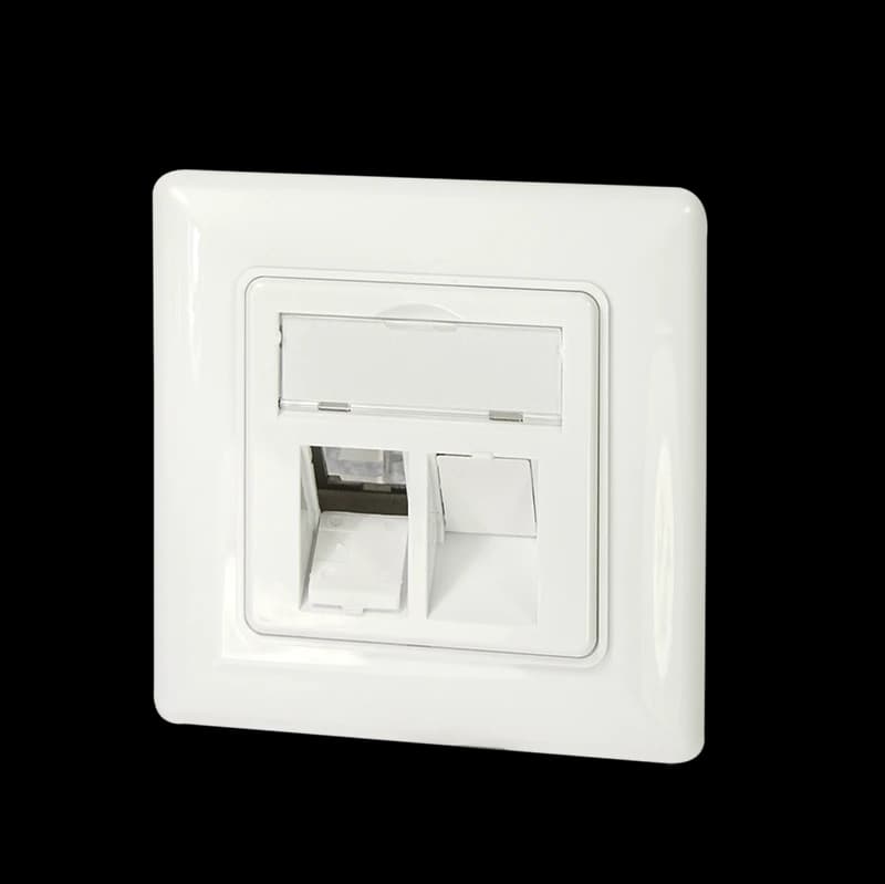LogiLink Keystone Faceplate for 2 modules. German type. pure white