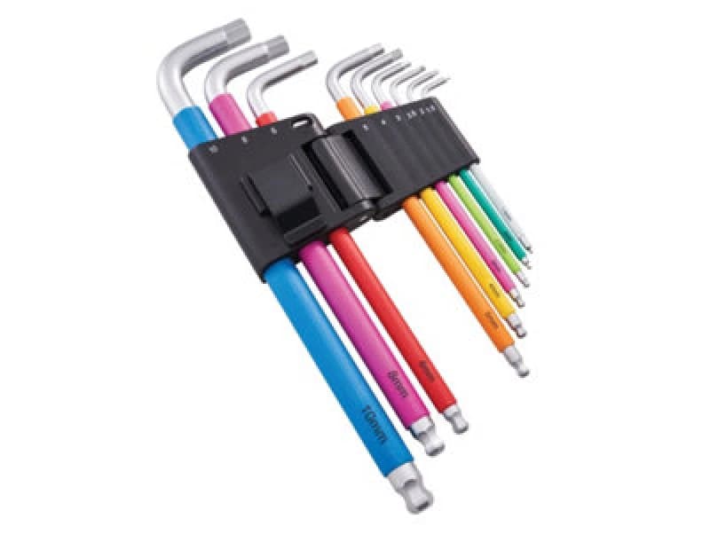 Faithfull 9 Piece Multicoloured Hex Key Set Metric HKS9C