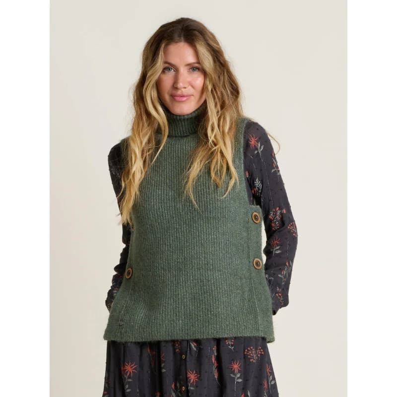 Brakeburn Button Side Knitted Vest Brown
