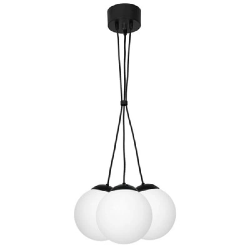 Milagro Globe Pendant Lamp Lima Black 3xE14