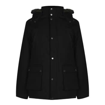 Jack Wills Long Parka Jacket - Black