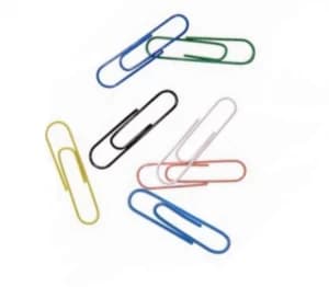 Value Paperclip Large Plain Assorted Colours Box 100