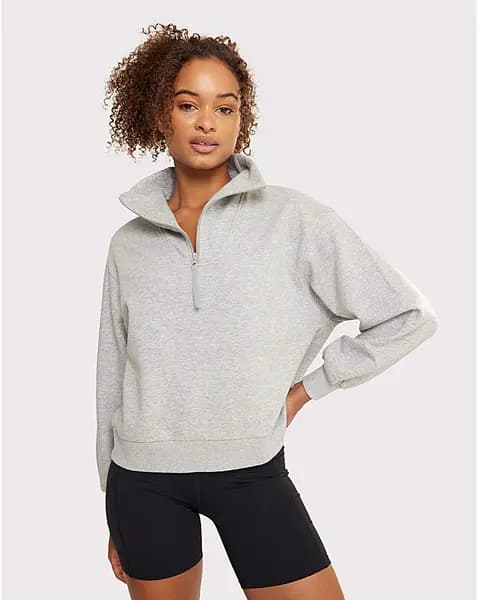 Chelsea Peers Chelsea Peers Quarter Zip Sweater Grey Female 16 HW03004