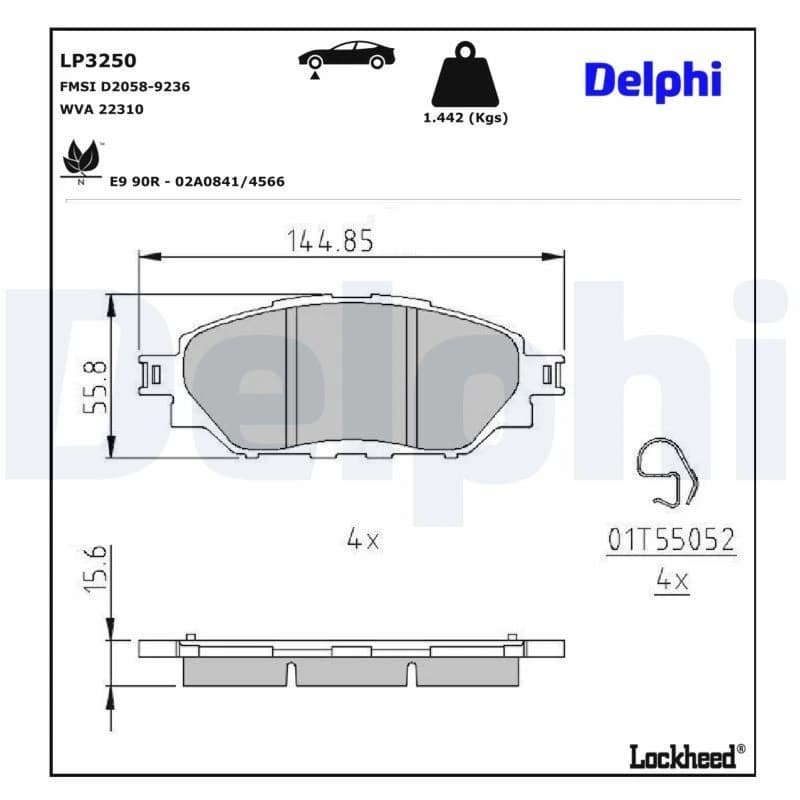 DELPHI Brake pad set DELPHI LP3250