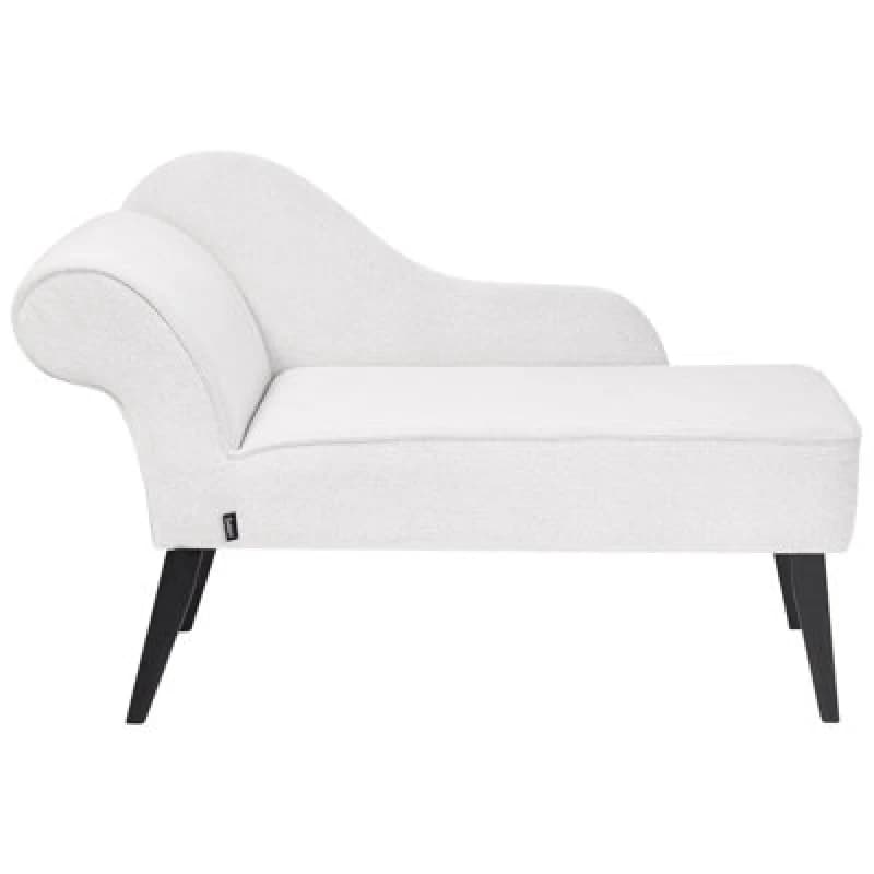 Beliani Left-Hand Chaise Lounge Biarritz Fabric White