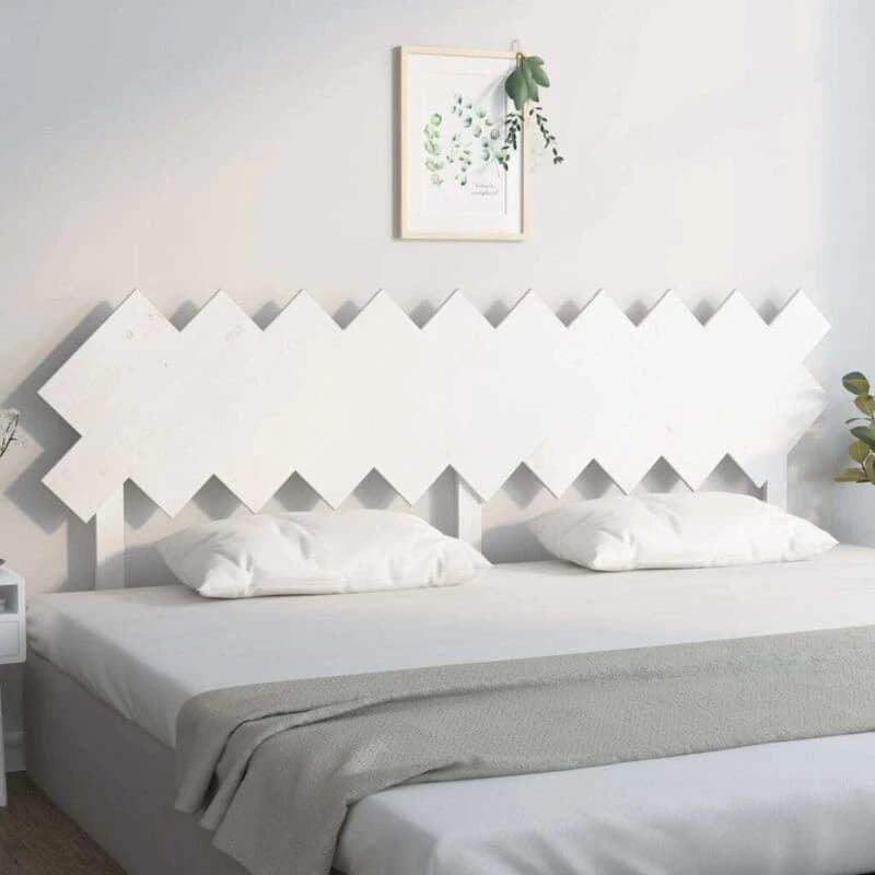 Vidaxl Bed Headboard White 196X3X80.5cm Solid Wood Pine, White 819241