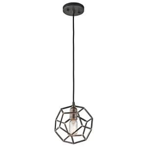 1 Light Mini Spherical Ceiling Pendant Light Steel, E27