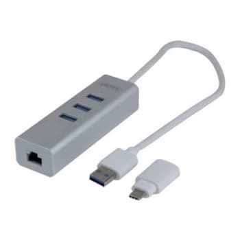 Usb3.0 Ethernet And 3 Port USB Hub Usbc