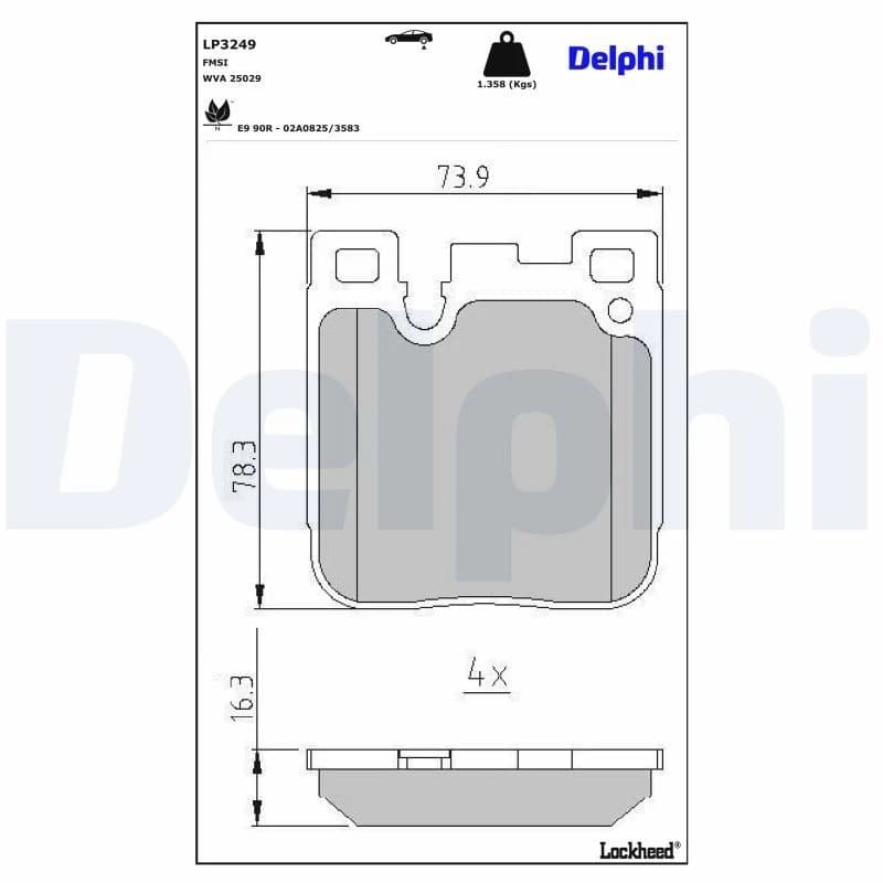 DELPHI Brake pad set DELPHI LP3249