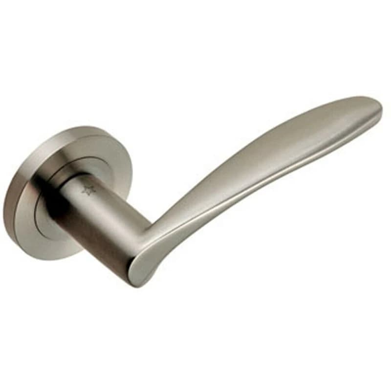 Loops PAIR Angular Design Curved Handle Concealed Fix Round Rose Satin Steel Metallics