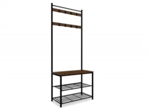LPD Ealing Black and Rustic Pine Small Hallway Unit Flat Packed
