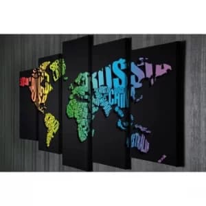 BC61 Multicolor Decorative Canvas Painting (5 Pieces)