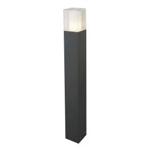1 Light Outdoor Bollard Dark Grey, White IP44, E27