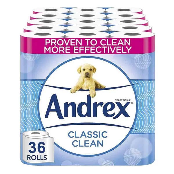 Andrex Classic Clean Fragrance Free 36 Toilet Rolls