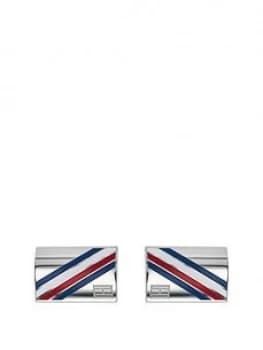 Tommy Hilfiger Stainless Steel Logo Mens Cufflinks