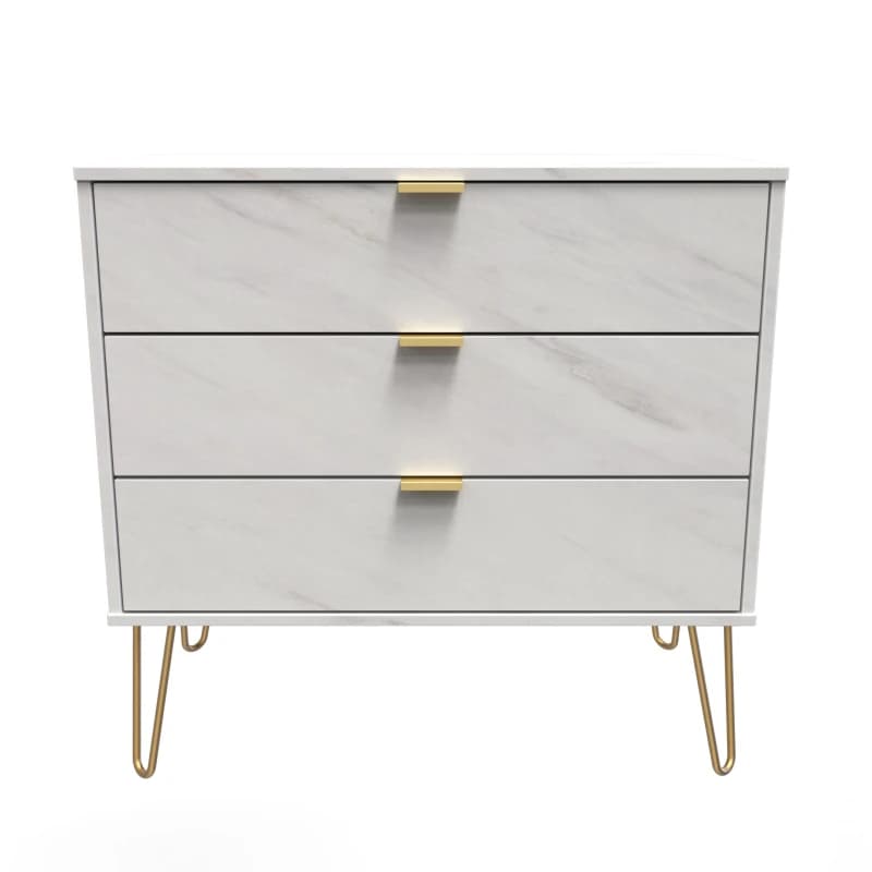 Fuji 3 Drawer Chest In Marble (Ready Assembled)