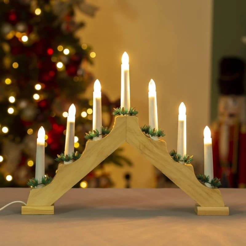 Christmas Workshop Pine Wooden Candle Bridge