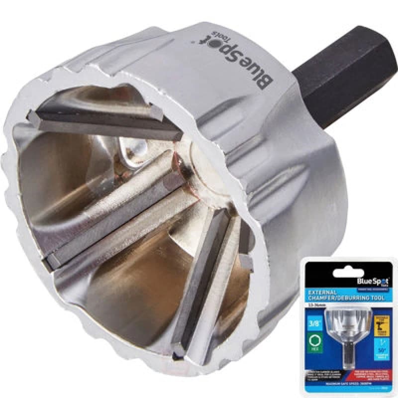 BlueSpot Tools Bluespot External Chamfer Deburring Remove Tool 13mm - 36mm Drill Bit 3/8"