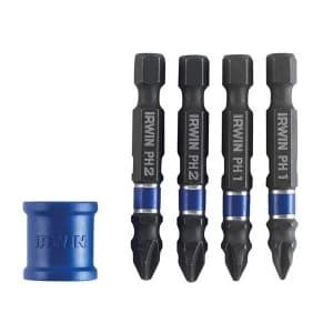 IRWIN Phillips/Pozidriv Impact Magnetic Screwdriver Bit Set, 5 Piece