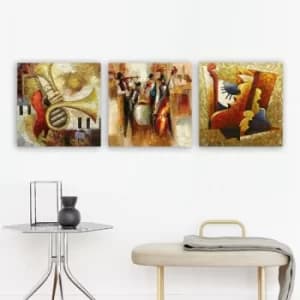 drprc9005 Multicolor Decorative Canvas Painting (3 Pieces)