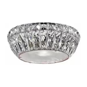 Impex Armel 4 Light LED Crystal Flush Rosy Gold Ceiling Light