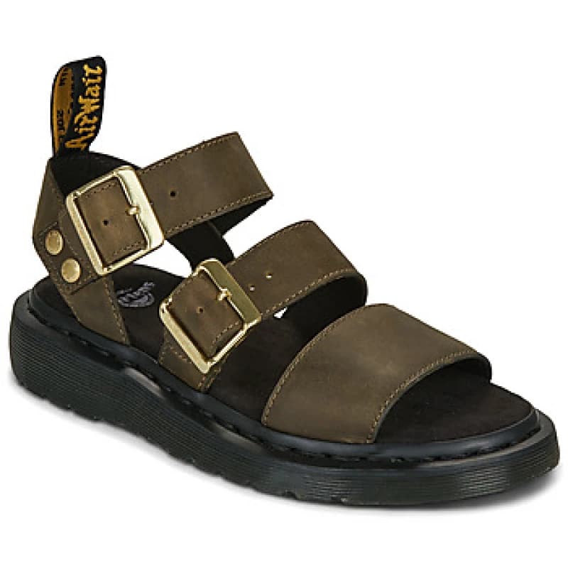 Dr. Martens Gryphon Strap Sandal DMs Olive Wyoming womens Flat sandals in Kaki