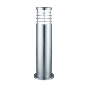 1 Light Outdoor Bollard Light Satin Silver IP44, E27