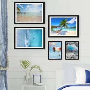SET_010 Multicolor Decorative Framed Painting (5 Pieces)