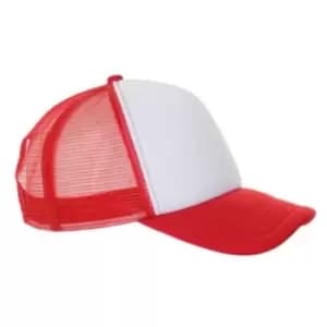 SOLS Unisex Bubble Contrast Cap (One Size) (White/Red)