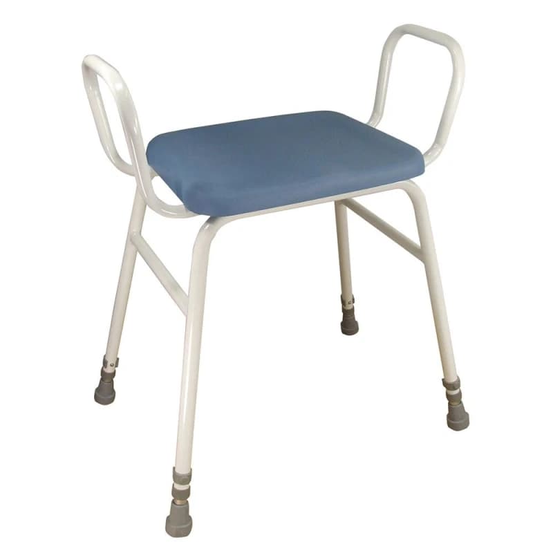 Loops Perching Stool with Arms - 500 650mm Adjustable Height - Padded Wipe Clean Seat Multi