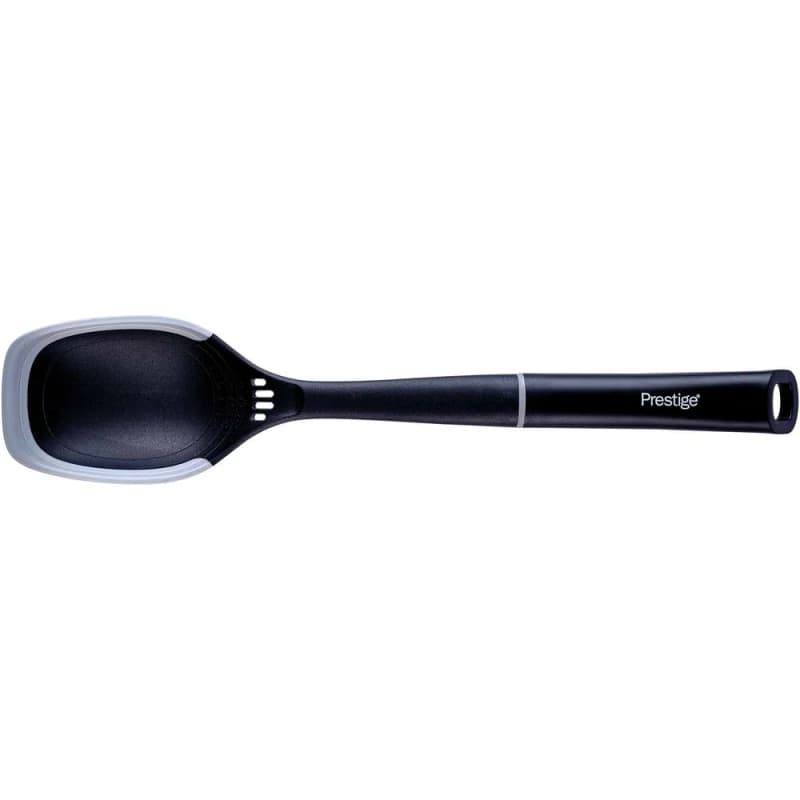 Prestige Grey '2 in 1 Kitchen Tools' Nylon Solid Spoon with Silicone Edge Black
