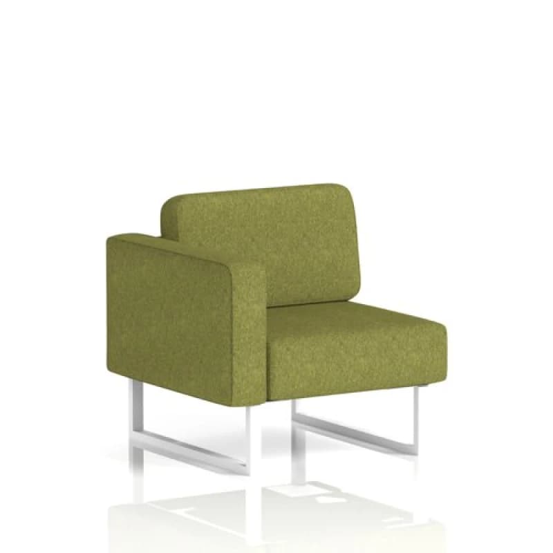 Brixworth Modular Seating Right Unit with White in Rivet Fabric - Olive