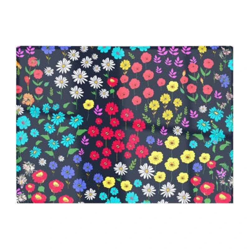 Warren Reed Designer Multicoloured Flower Pattern Glass Chopping Board