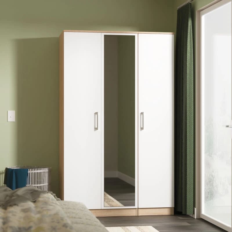Ready Assembled 2 U Cornwall Triple Mirror Wardrobe (Ready Assembled) Multicolor Unisex