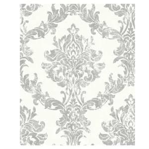 Boutique Opal Damask Wallpaper - Silver