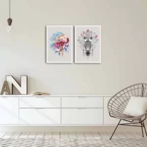 2PBCT-10 Multicolor Decorative Framed MDF Painting (2 Pieces)