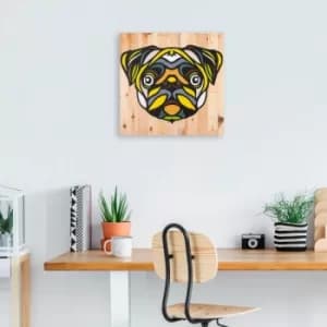 Dog Multicolor Decorative Wooden Wall Accessory