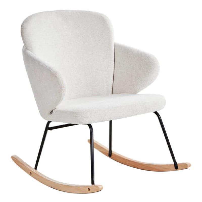 Beliani Rocking Chair Viken Fabric Off-White