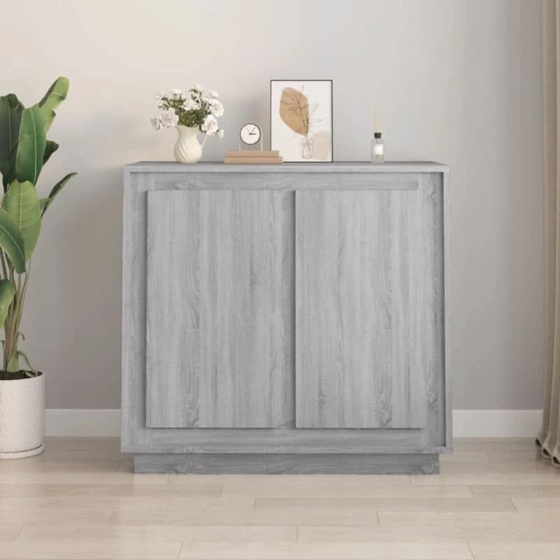 Vidaxl Sideboard Grey Sonoma 80X34X75cm Engineered Wood