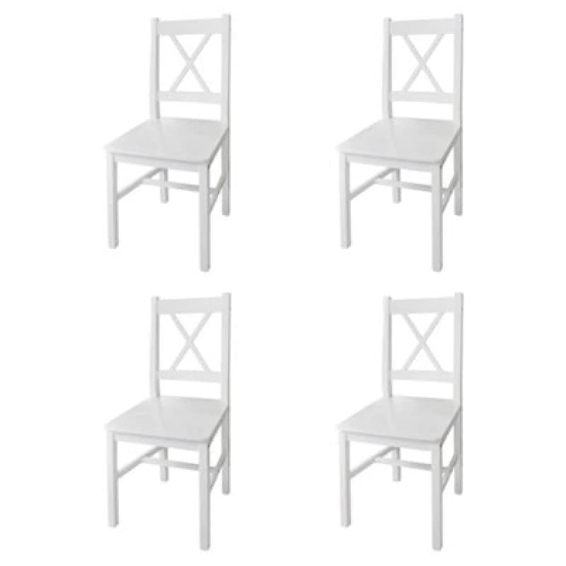 Vidaxl Dining Chairs 4 Pcs White Pinewood Dining Chairs