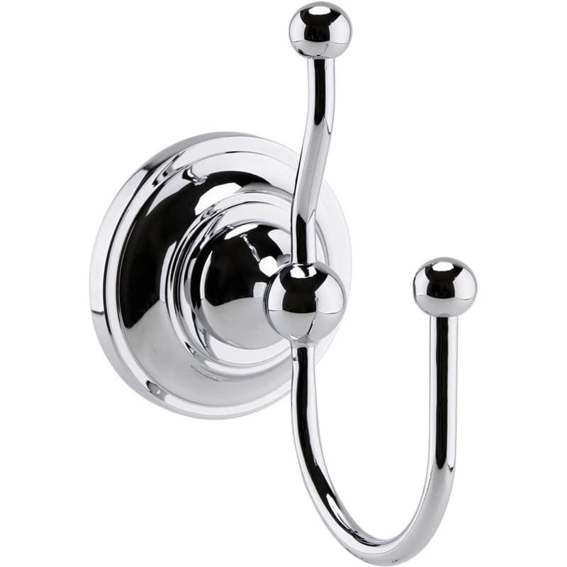 nuie Traditional Double Robe Hook - Chrome, Silver LH311