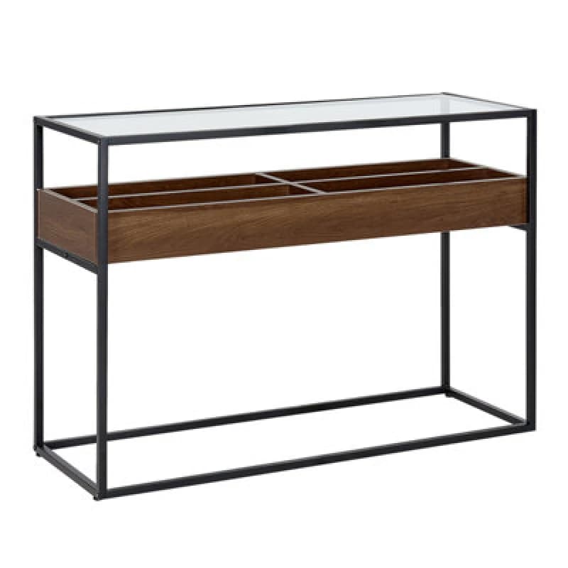 Beliani Console Table Waco Tempered Glass Black