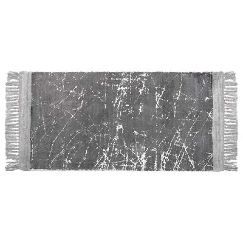 Beliani Rug Hanli Grey 80 X 150 Cm Viscose