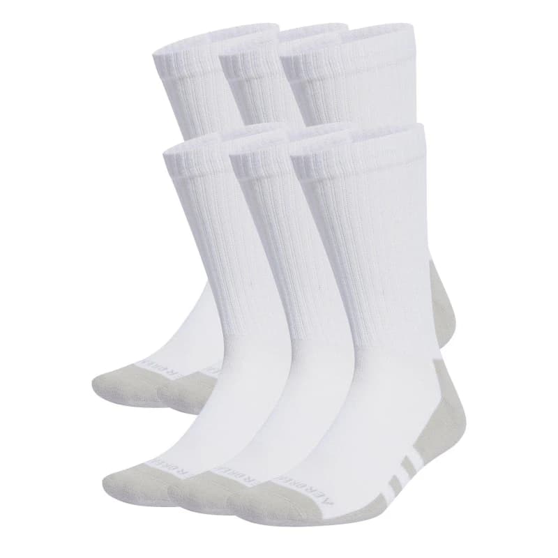 adidas Aeroready Crew 6 Pack Socks - White White 4 -8