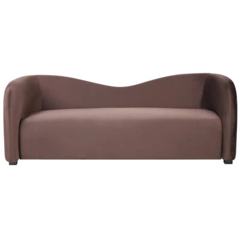 Beliani Sofa 3 Seater Veltada Velvet Dark Brown