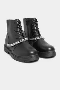 Wide & Extra Wide Chain Lace Up Boots